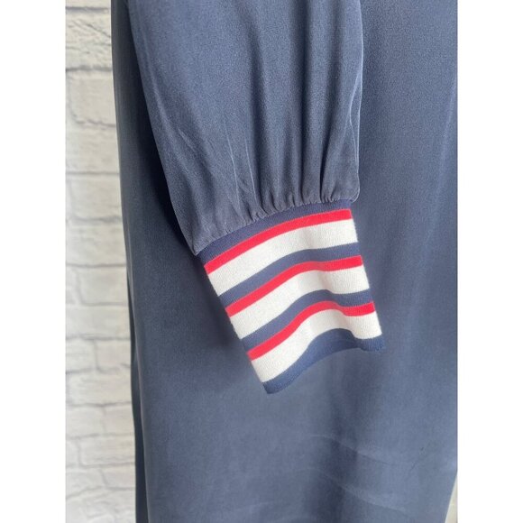 Equipment Silk Dress with Banded Sleeves Black Long Sleeve Ladies Size S/P - Picture 4 of 9